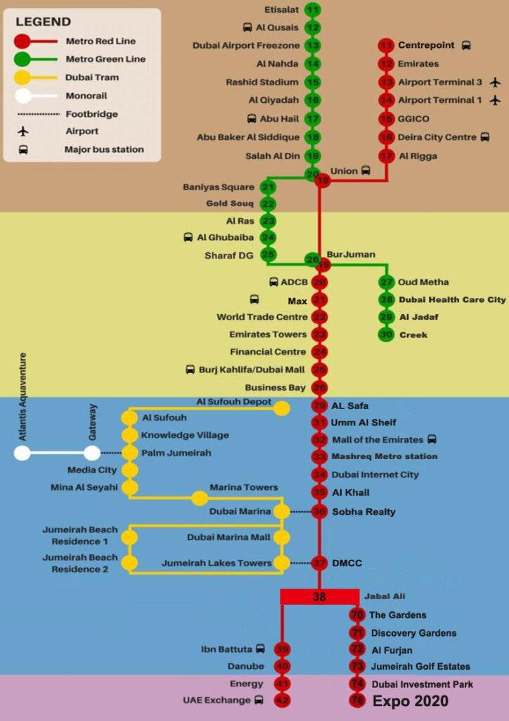 Dubai EXPO 2020 Metro Route
